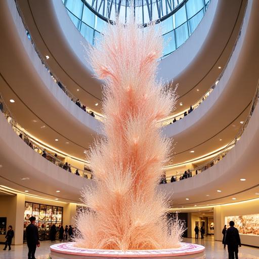 The 'Kinetic Bloom' installation at GINZA SIX.